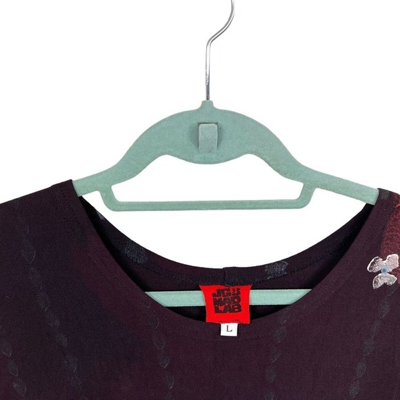 JG's Mad Lab Tunic Top Blouse Stretch Long Sleeve Floral Print Women Size‎ L - Picture 3 of 6